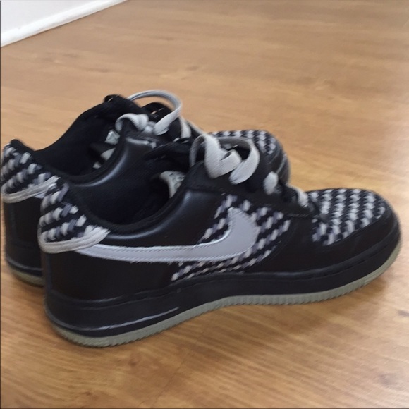 Black and Gray Air Force Ones Size 5.5 Y - Picture 4 of 6